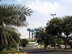 Al Dhannah with its trio of blue water towers