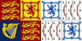 Royal standard of Queen Elizabeth the Queen Mother (a canting arms), her maiden name being Bowes-Lyon: bows and lions.
