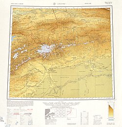Map including Awat (labeled as A-wa-t'i (Abad)) and surrounding region from the International Map of the World (AMS, 1950)[b]