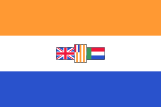 The bright version of the flag of South West Africa from 1928 until 1990 under Mandates and Trusteeships by South Africa.