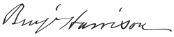 Cursive signature in ink