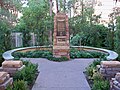 Siegel's memorial outside the wedding chapel at the Flamingo