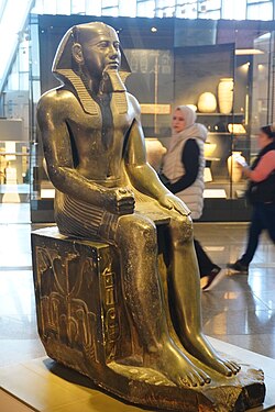 Statue of Khafre at the Grand Egyptian Museum