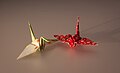Origami cranes made of washi