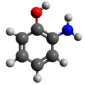 Ball-and-stick model of 2-aminophenol