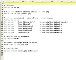 A .htaccess file open in a text editor