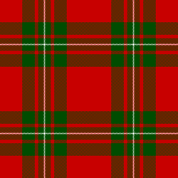 Split check – MacGregor red-and-green with a wide green band split into three to form a "square of squares", then laced with a white over-check.
