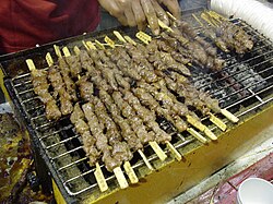Barbecued chuan lamb sticks