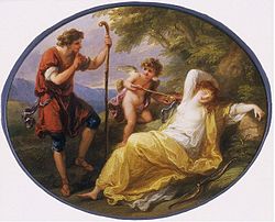 A Sleeping Nymph Watched by a Shepherd by Angelica Kauffman, about 1780, V&A Museum no. 23–1886