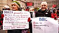 Protest against BBC bias over Boris Johnsons role in the Ukraine war, 2022