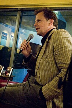 Boyd at the Ancienne Belgique Cafe in Brussels promoting his memoir, White Bicycles, 2008