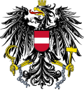 The coat of arms of Austria has one supporter, an eagle, which bears the escutcheon on its breast. This arrangement is common where eagles and other birds are used as supporters, as in the Great Seal of the United States and the coat of arms of Russia.