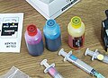 Color printers today use, magenta, cyan and yellow ink to produce a wide range of colors.