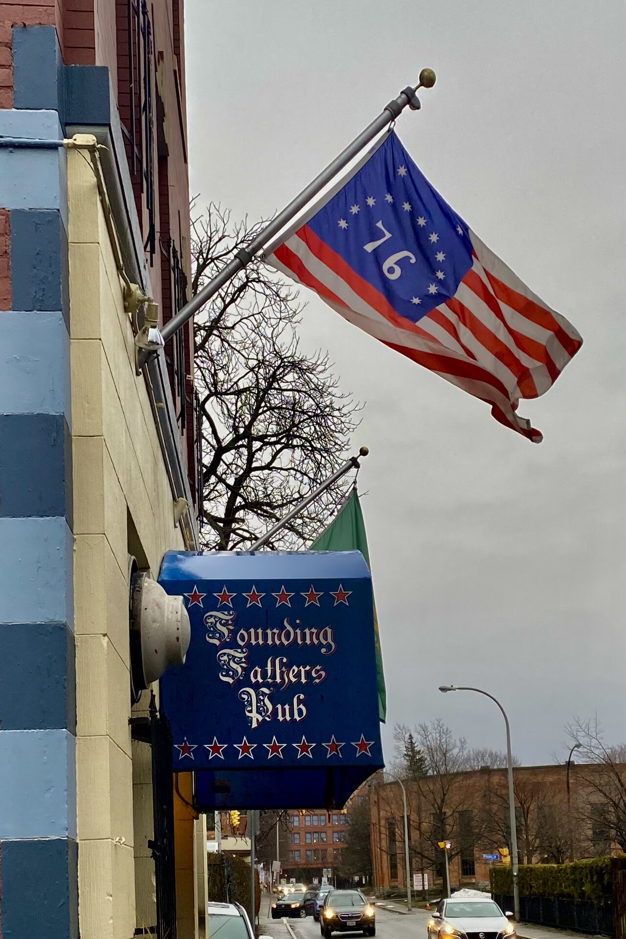 Bennington flag at Founding Fathers Pub, Buffalo, New York - 20230119.jpg