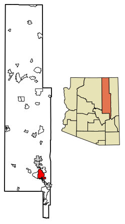 Location of Show Low in Navajo County, Arizona