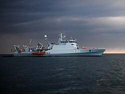 Royal Danish Navy patrol vessel Søløven at anchor during BALTOPS '19, on 16 June 2019