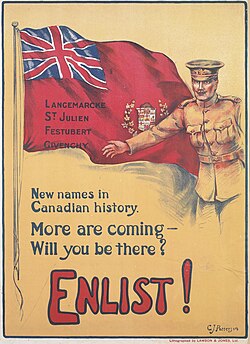 A Canadian World War I recruitment poster