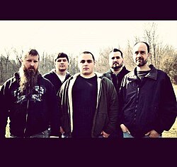 Gnashing of Teeth in 2014. From left: Duane White, Travis Cooper, Chris McKinney, Kyle Rockwell, Larry Davis