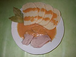 Pork with Milanese sauce and yeast dumplings