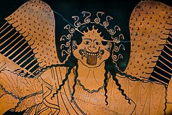 Fig. 10. Gorgon (detail); amphora, Munich, Staatliche Antikensammlungen 2312 (Early fifth century BC)[77]