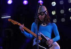 Fowles performing with The Aquabats in December 2012.