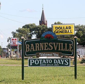Welcome sign, Barnesville, Minnesota