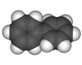 Space filling model showing its twisted conformation