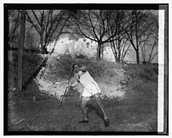 Plansky throwing javelin for Georgetown University
