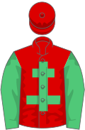Red, emerald green cross of lorraine and sleeves