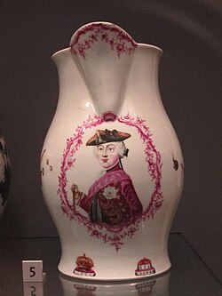 Porcelain jug with image of Frederick of Prussia ,  1760