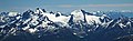 Joffre Group seen from Mount Marriott. Left to right: Joffre, Matier (highest), Mt. Hartzell, Spetch, Slalok Mountain, and Taylor (furthest right)