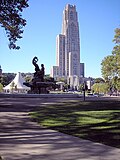 South face of the cathedral from the Frick Fine Arts Building