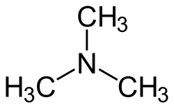 2D representation of the chemical structure of trimethylamine .