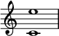 {
\override Score.TimeSignature
#'stencil = ##f
\relative c' {
\time 4/4
\set Score.tempoHideNote = ##t \tempo 1 = 20
<c e'>1
}
}