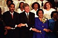 Dexter King, President Bill Clinton, and Coretta Scott King in 1996.