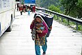 Women hard at work at the Sino-Nepal Friendship Bridge border crossing.