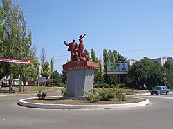 Steelworkers' monument in Dniprorudne