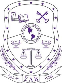 The official crest of Sigma Lambda Beta.
