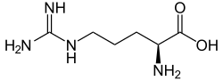 2D representation of the chemical structure of Arginine .