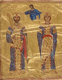 Miniature of Michael VII, later retouched to portray Nikephoros III