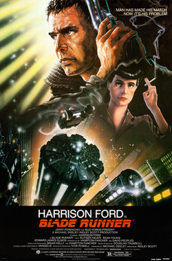 Collage of a man holding a gun, a woman holding a cigarette, and a futuristic city-scape.