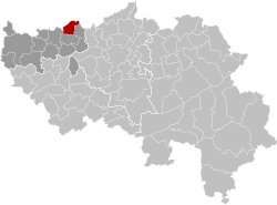 Location of Oreye in the province of Liège
