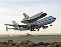 Atlantis being ferried back to Florida after landing in California