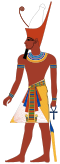 Modern drawing of a pharaoh with a double crown