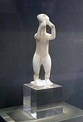 Marble sculpture of an aulos player, Cycladic civilization, c. 2600 BC
