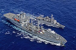 Wave Knight resupplying French frigate Germinal.