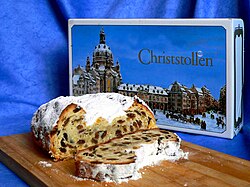 Picture of a Christmas stollen from Dresden