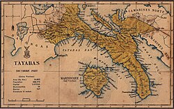 Old map of southern Tayabas (now Quezon)