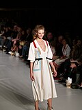 Midi dress – A "midi" is used to refer to any dress or skirt that has a hem which hits at mid-calf – halfway between the knee and ankle.[78]