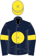 Dark blue, yellow disc, armlets and cap